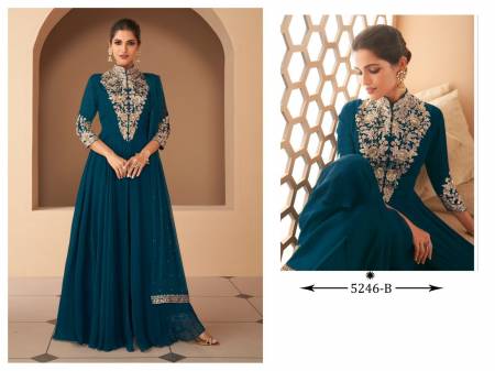 Kf 5246 A To D Embroidery Wedding Salwar Suits Catalog
